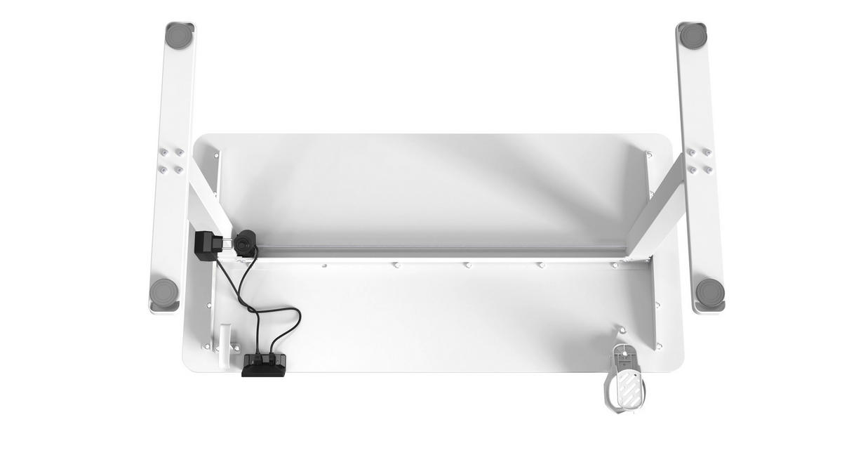 SCHREIBTISCH 120/60/70-115 cm Weiß elektrisch höhenverstellbar  - Weiß, MODERN, Holzwerkstoff/Kunststoff (120/60/70-115cm) - Livetastic