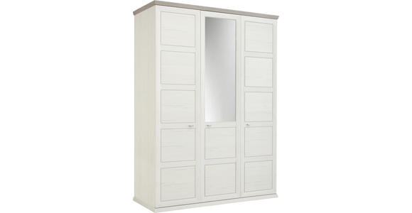 DREHTÜRENSCHRANK 154/209/60 cm 3-türig  - Weiß/Grau, LIFESTYLE, Glas/Holzwerkstoff (154/209/60cm) - Hom`in