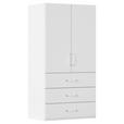 DREHTÜRENSCHRANK  in Weiß  - Weiß/Silbereichenfarben, Design, Holzwerkstoff/Kunststoff (101/223/60cm) - Novel