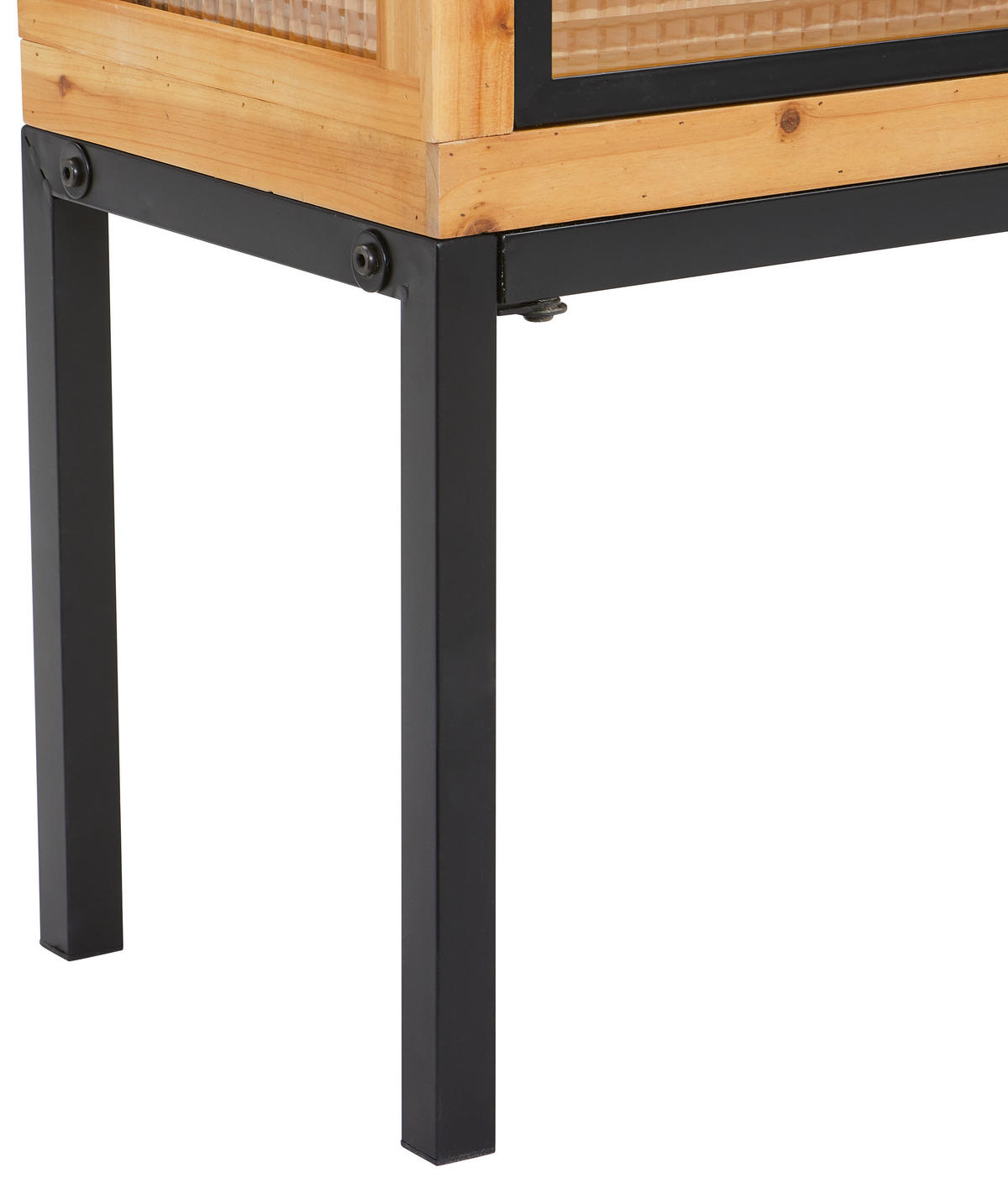 VITRÍNA, jedle, přírodní barvy, černá, 80/145/35 cm - černá/přírodní barvy, Design, kov/dřevo (80/145/35cm) - MID.YOU