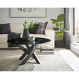 COUCHTISCH Sicherheitsglas rund Grau, Schwarz  - Schwarz/Grau, Design, Glas/Metall (80/45cm) - Linea Natura