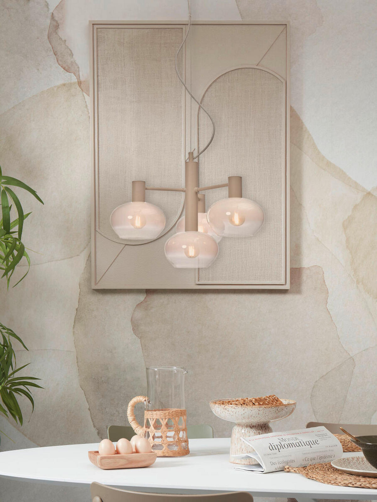 HÄNGELEUCHTE 43/34 cm  - Weiß, Trend, Glas (43/34cm) - It's about Romi
