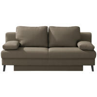 SCHLAFSOFA Cord Graubraun  - Graubraun/Schwarz, Modern, Textil/Metall (194/91/90cm) - Novel