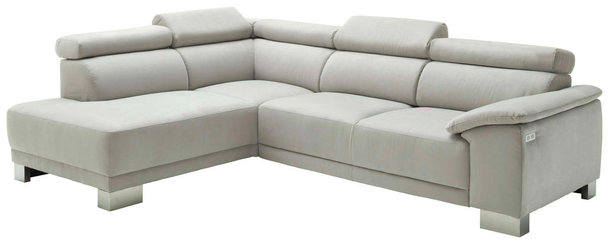 ECKSOFA in Mikrofaser Gelb, Orange  - Chromfarben/Gelb, Design, Holz/Textil (205/270cm) - Pure Home Lifestyle