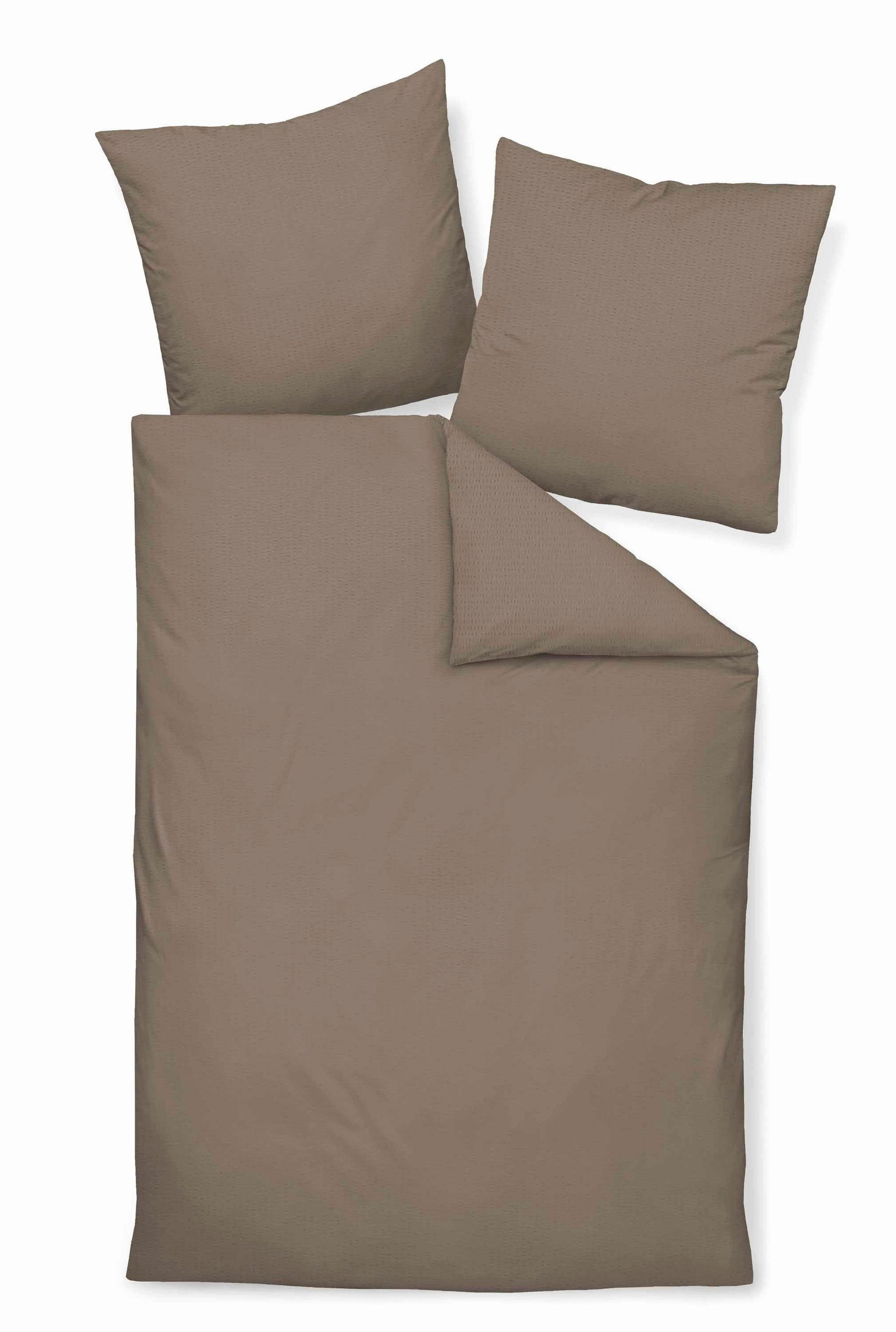 BETTWÄSCHE Seersucker 155/200 cm  - Beige/Braun, Basics, Textil (155/200cm) - Janine