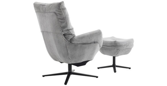 RELAXSESSELSET Cord Relaxfunktion, Hocker    - Schwarz/Grau, Design, Textil/Metall (77/100/78cm) - Carryhome