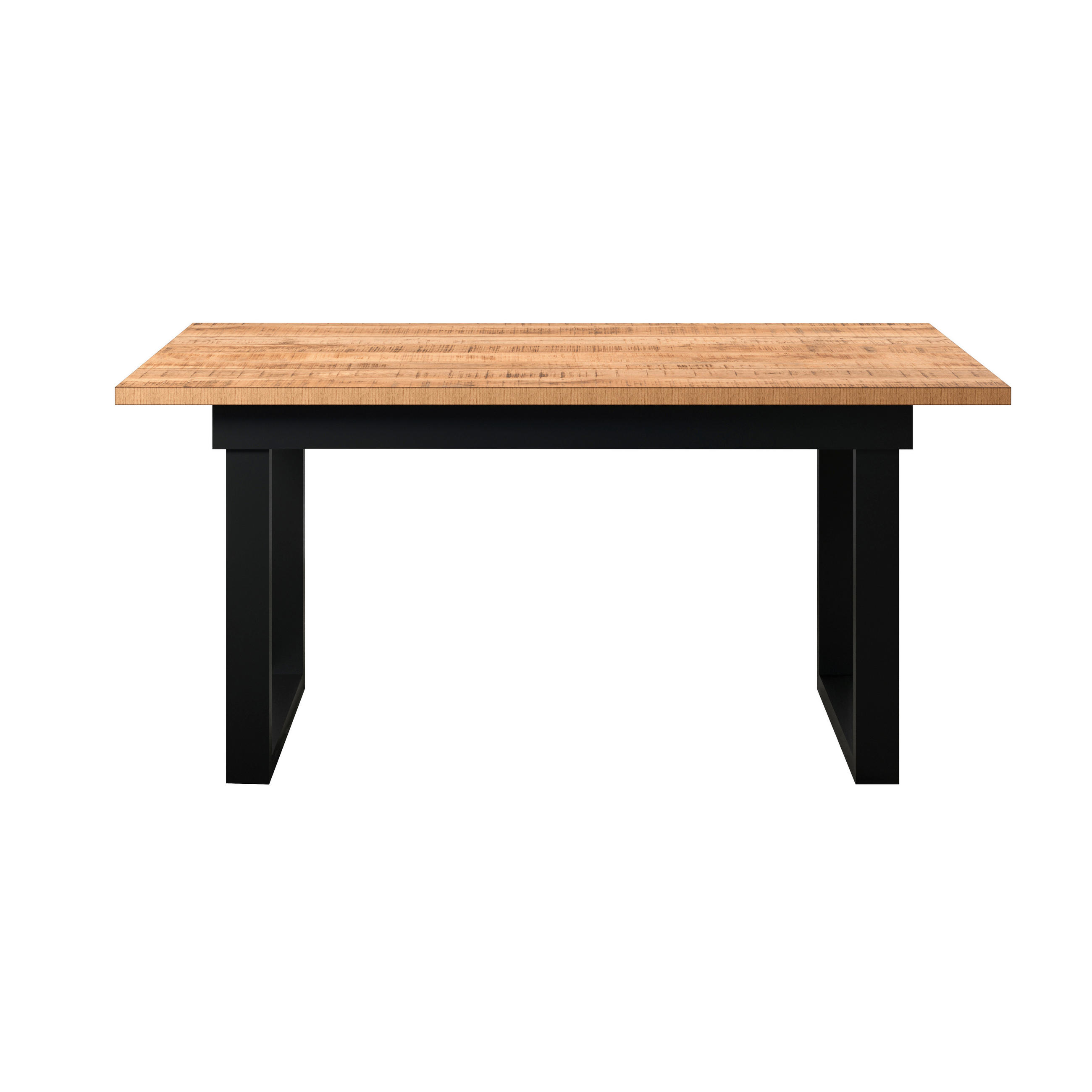 ESSTISCH 160/90/76 cm Nachbildung  Holzwerkstoff rechteckig Schwarz, Braun  - Schwarz/Braun, Basics, Holzwerkstoff/Metall (160/90/76cm) - MID.YOU