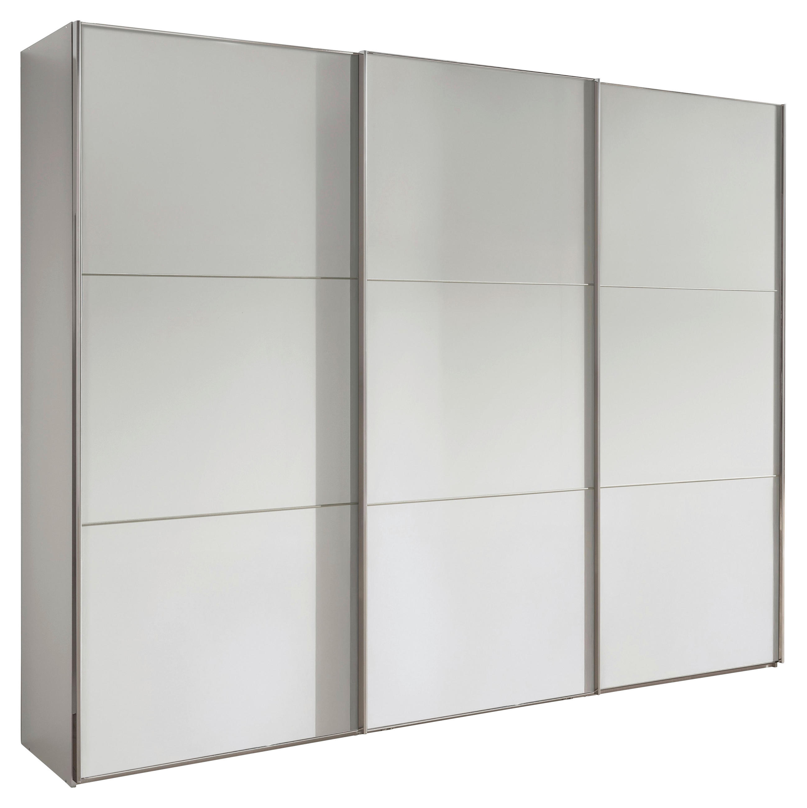 SCHWEBETÜRENSCHRANK 225/236/67 cm 3-türig Weiß  - Chromfarben/Weiß, MODERN, Holzwerkstoff/Metall (225/236/67cm) - Chameo