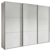 SCHWEBETÜRENSCHRANK 225/236/67 cm 3-türig Weiß  - Chromfarben/Weiß, MODERN, Holzwerkstoff/Metall (225/236/67cm) - Chameo