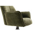 ARMLEHNSTUHL  Sitzfläche 180° drehbar, automatische Rückholfunktion Struktur  - Schwarz/Olivgrün, Design, Textil/Metall (59/88/63cm) - Carryhome