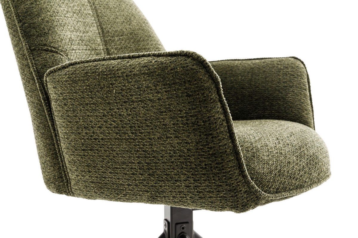 ARMLEHNSTUHL  in Eisen Struktur  - Schwarz/Olivgrün, Design, Textil/Metall (59/88/63cm) - Carryhome