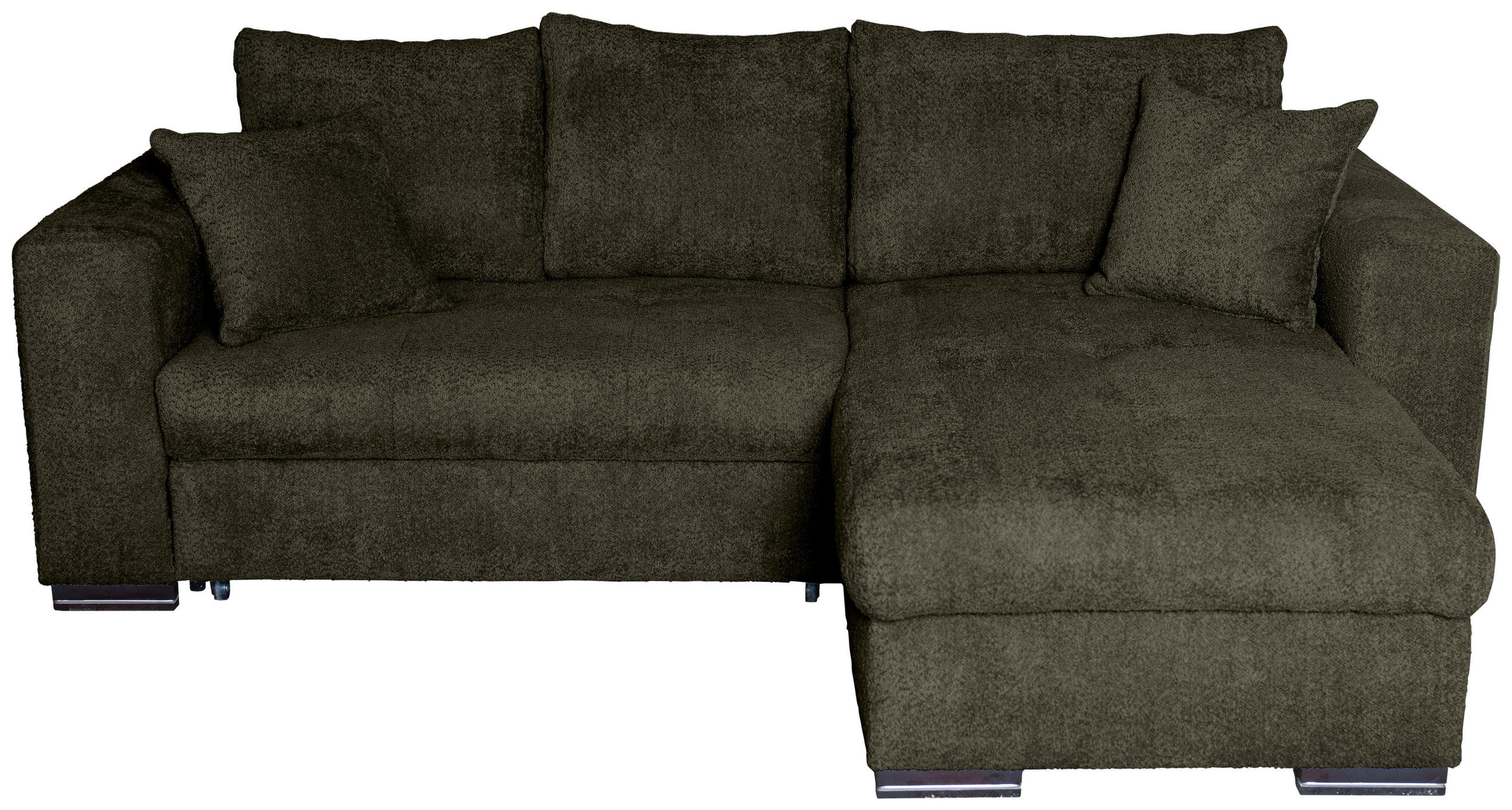 ECKSOFA Dunkelgrün Webstoff  - Dunkelgrün/Braun, KONVENTIONELL, Holz/Textil (170/235cm) - Carryhome