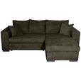 ECKSOFA Dunkelgrün Webstoff  - Dunkelgrün/Braun, KONVENTIONELL, Holz/Textil (170/235cm) - Carryhome