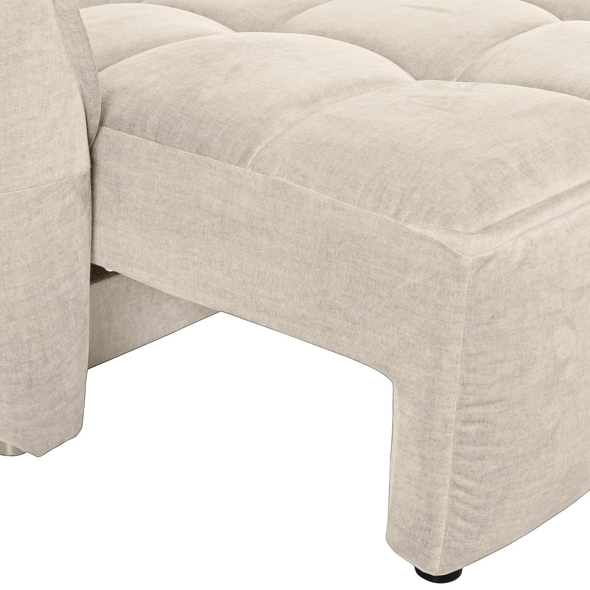 SCHLAFSOFA  mit Liegefunktion, Schlafen auf Sitzhöhe, Rücken echt Flachgewebe Beige  - Beige/Schwarz, KONVENTIONELL, Kunststoff/Textil (250/70/118cm) - Carryhome