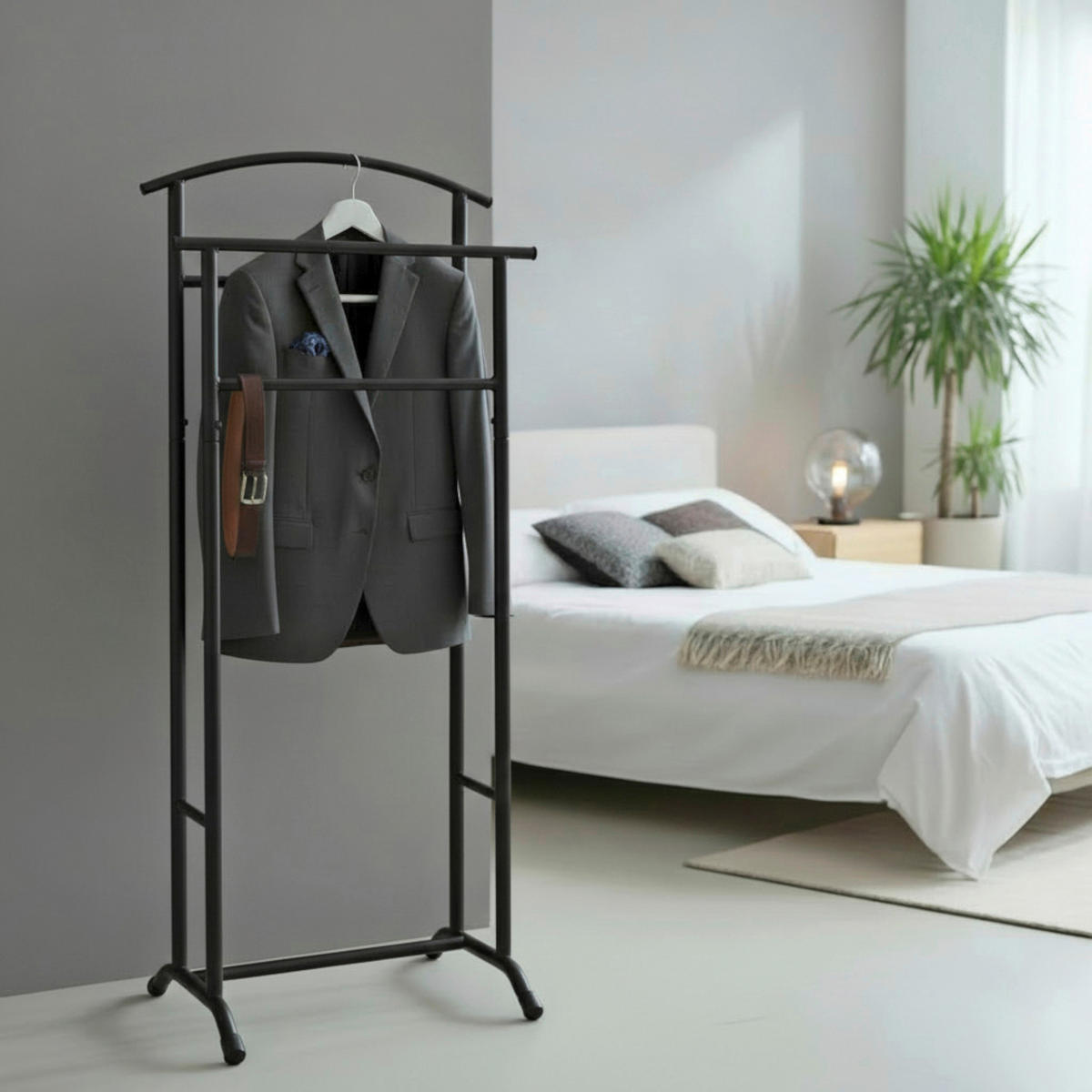 HERRENDIENER in Schwarz 48/107/36 cm   - Schwarz, Basics, Metall (48/107/36cm)