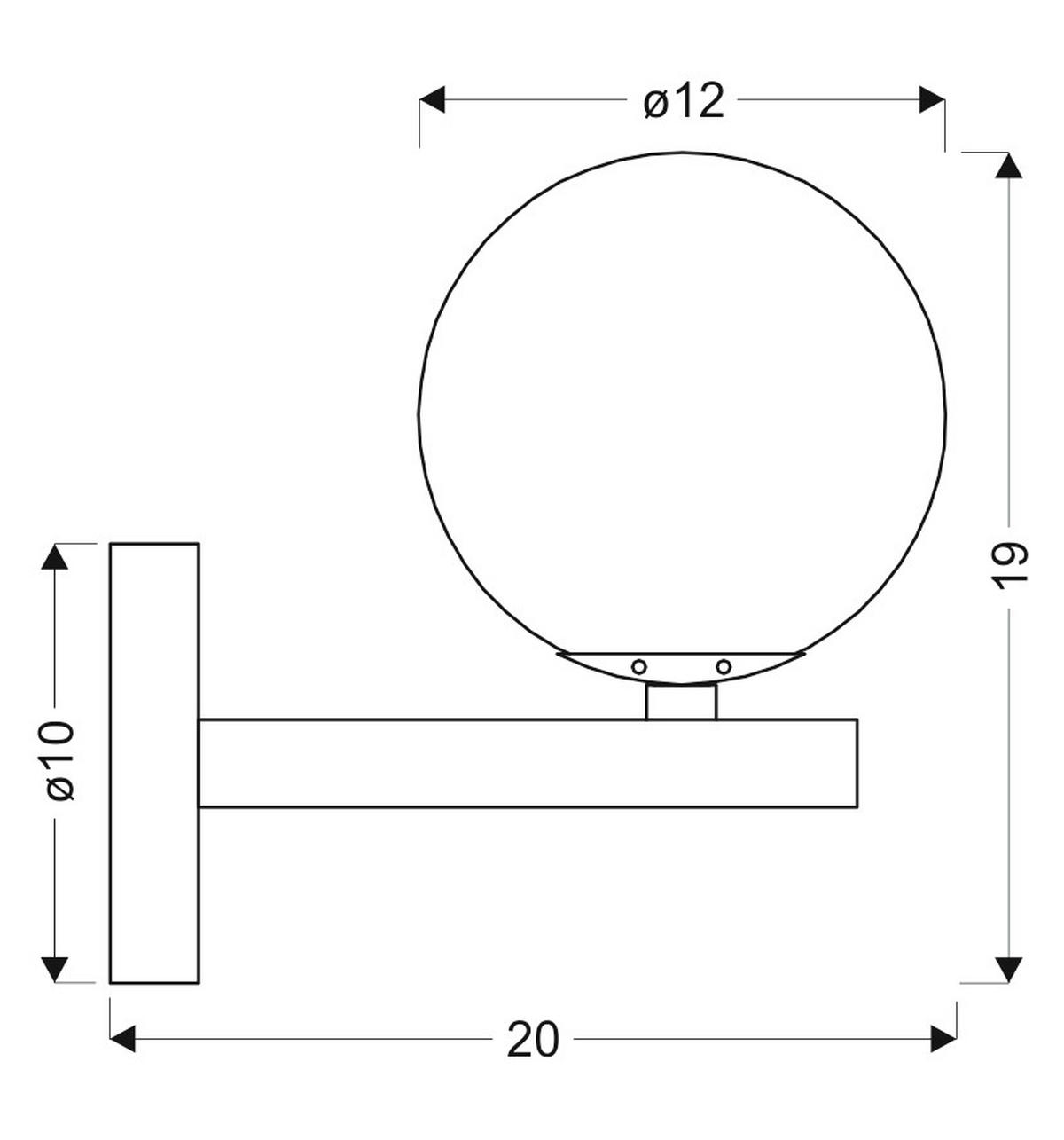 WANDLEUCHTE 20/12/19 cm   - Messingfarben, KONVENTIONELL, Metall (20/12/19cm)