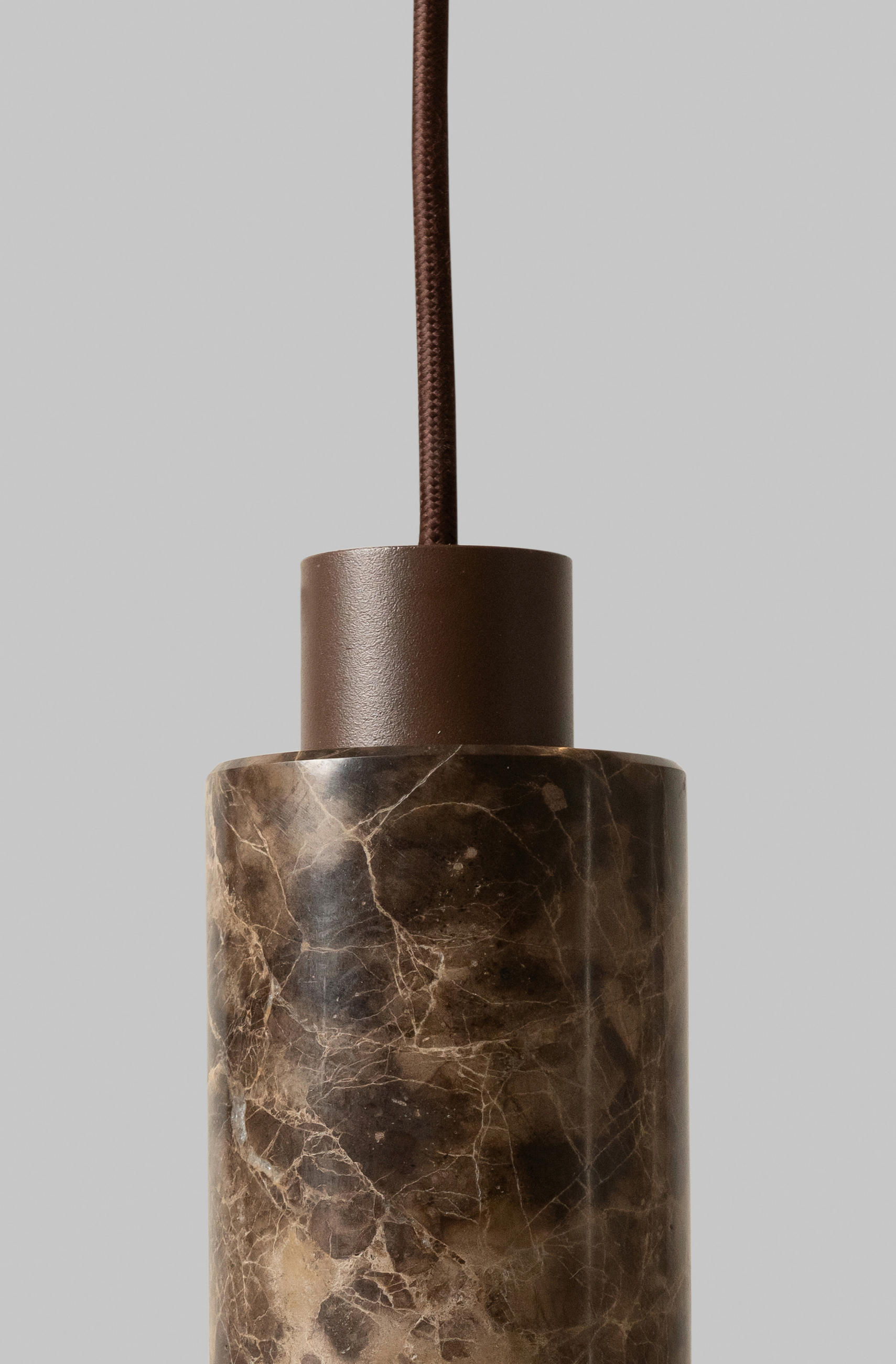 HÄNGELEUCHTE 12/276 cm  - Braun, Design, Stein/Metall (12/276cm) - It's about Romi