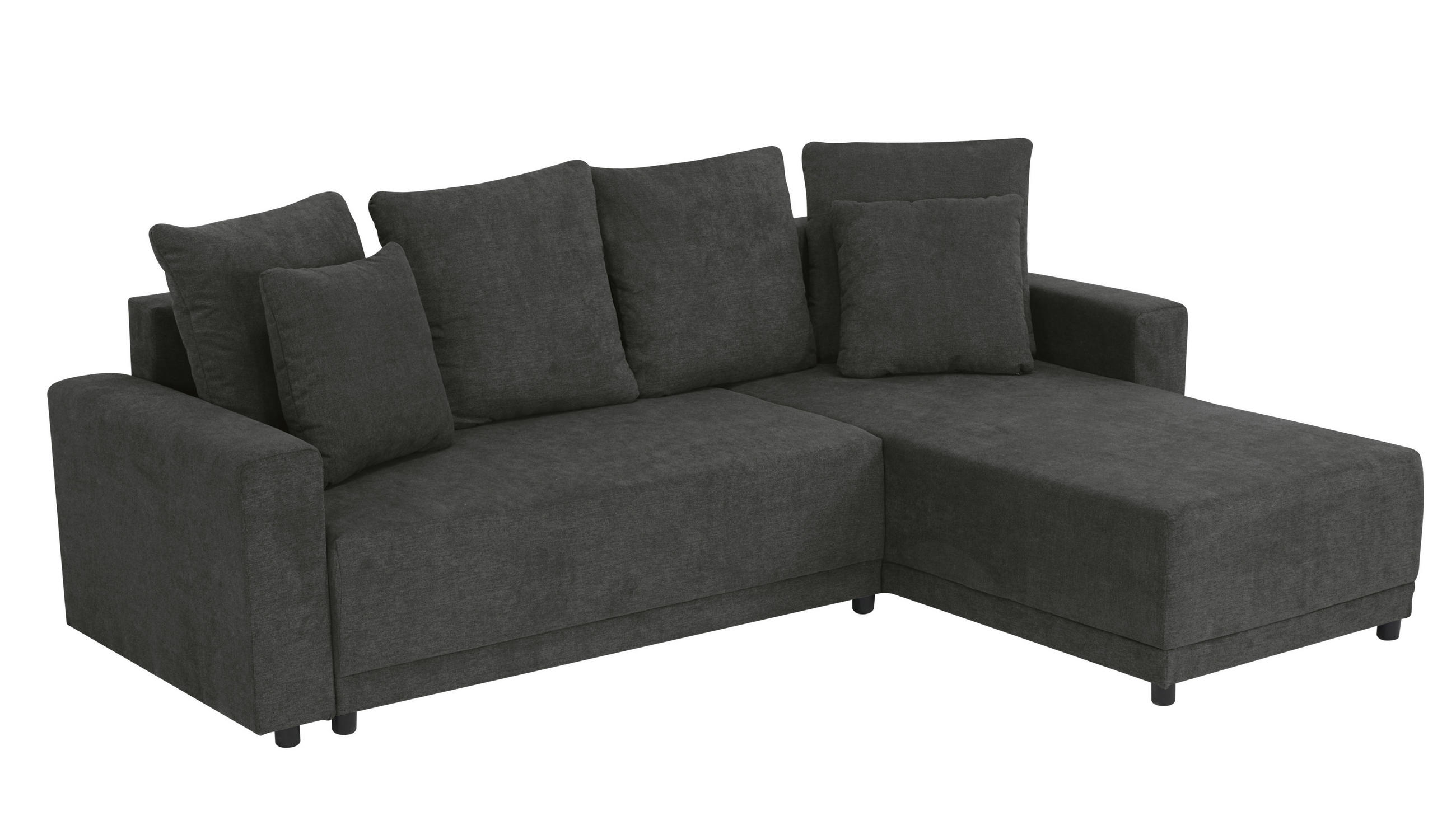 ECKSOFA Anthrazit Mikrofaser  - Anthrazit/Schwarz, Design, Kunststoff/Textil (178/248cm) - MID.YOU