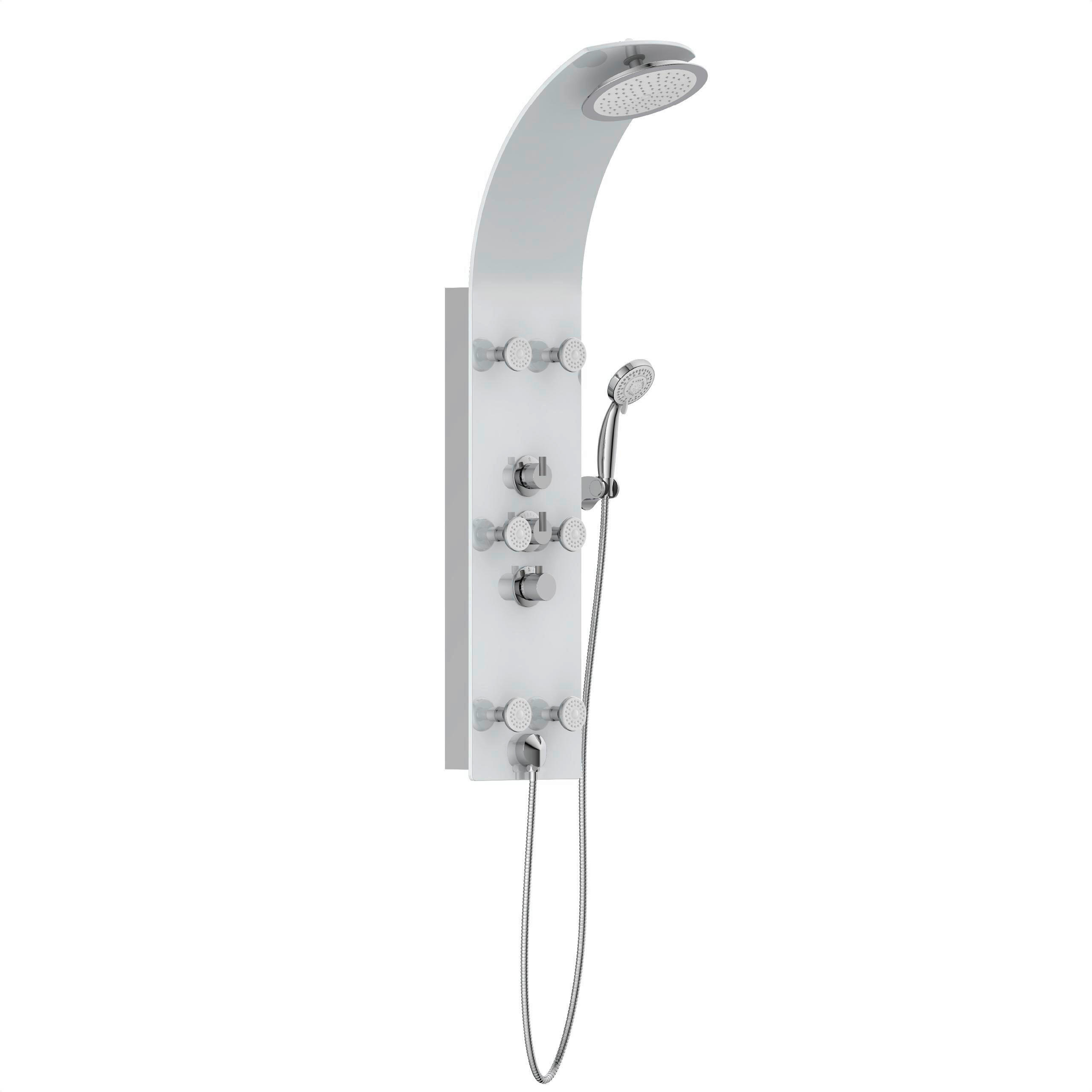 DUSCHPANEEL  - Chromfarben/Weiß, Design, Glas/Metall (28/133/50cm) - Schütte