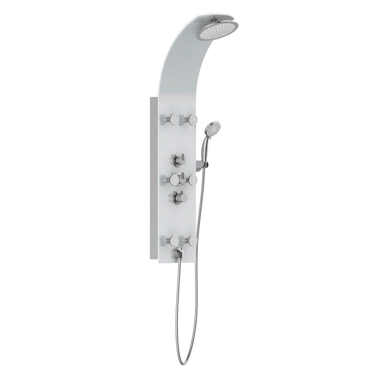 DUSCHPANEEL  - Chromfarben/Weiß, Design, Glas/Metall (28/133/50cm) - Schütte