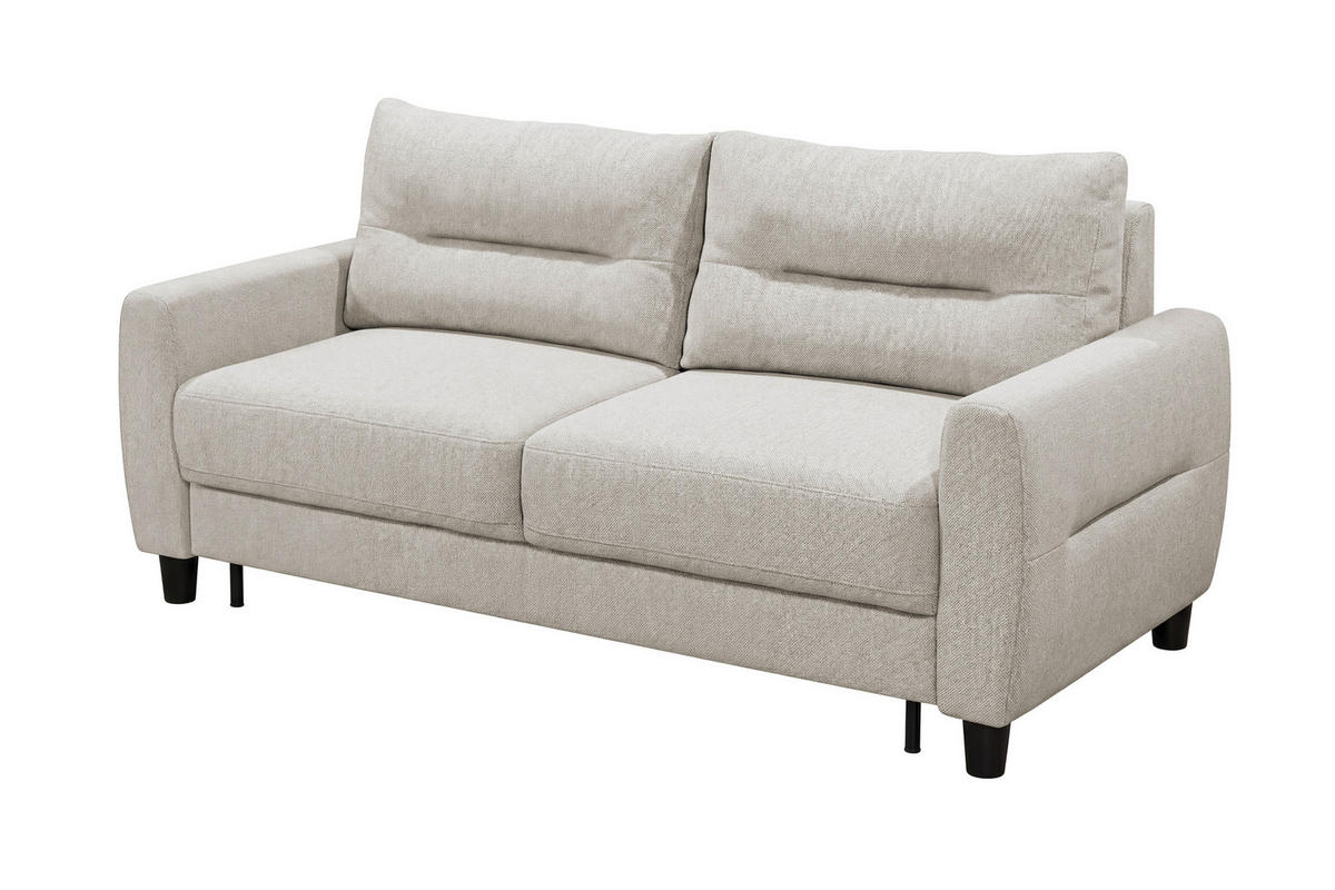 SCHLAFSOFA Webstoff Perlmutt  - Perlmutt/Schwarz, Modern, Holz/Textil (192/83/99cm) - MID.YOU