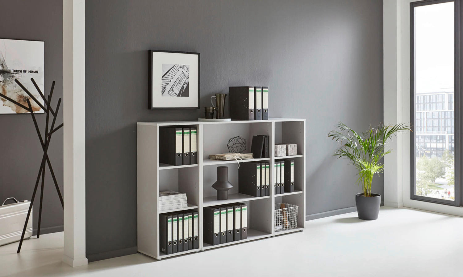 AKTENREGAL 172,6/113,6/33 cm  - Silberfarben/Grau, MODERN, Holzwerkstoff (172,6/113,6/33cm) - MID.YOU