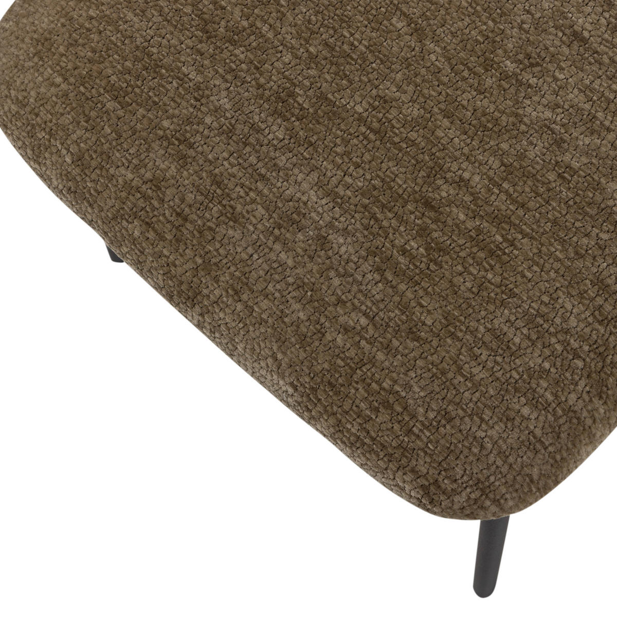 STUHL-SET 2 Stück  in Eisen Chenille  - Schwarz/Braun, MODERN, Textil/Metall (47/79/53cm) - Livetastic