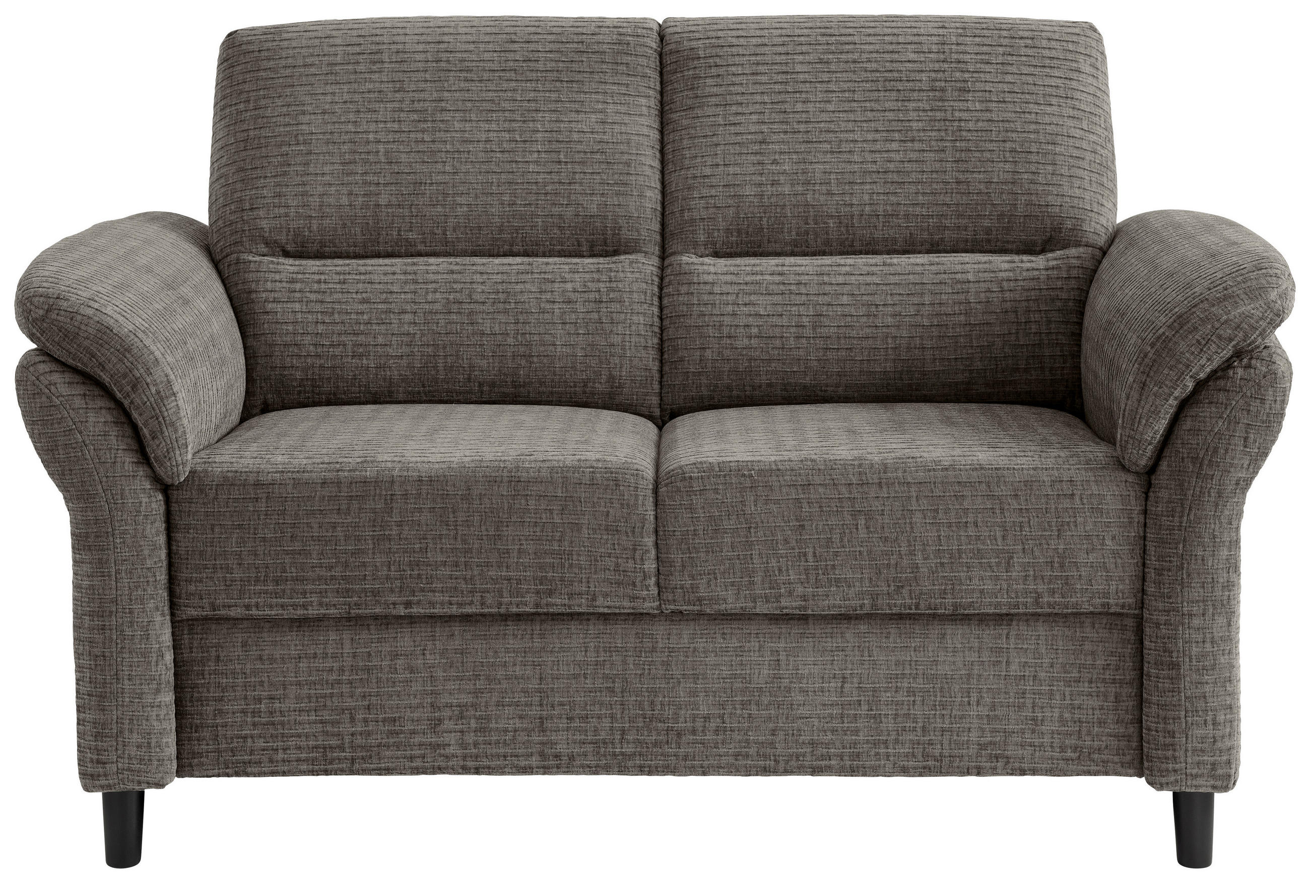 2-SITZER-SOFA Mikrofaser Graubraun  - Graubraun/Schwarz, MODERN, Holz/Textil (147/90/89cm) - Livetastic