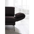 RÉCAMIERE in Echtleder Dunkelbraun  - Chromfarben/Dunkelbraun, Design, Leder/Metall (209/85-109/95-16cm) - Dieter Knoll