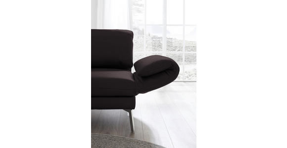 RÉCAMIERE in Echtleder Dunkelbraun - Chromfarben/Dunkelbraun, Design, Leder/Metall (209/85-109/95-16cm) - Dieter Knoll