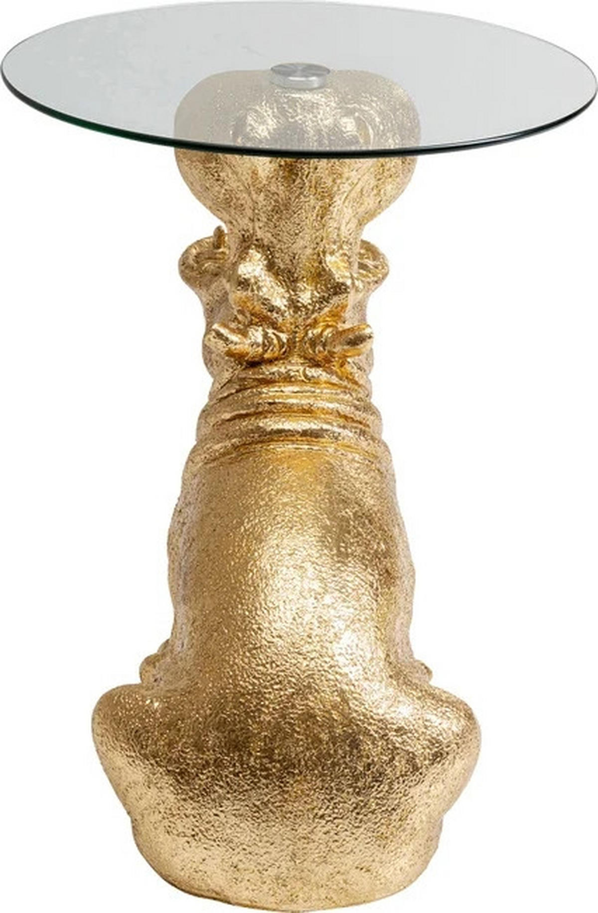 BEISTELLTISCH in Kunststoff, Glas 48/48/56 cm  - Goldfarben, Design, Glas/Kunststoff (48/48/56cm) - Kare-Design