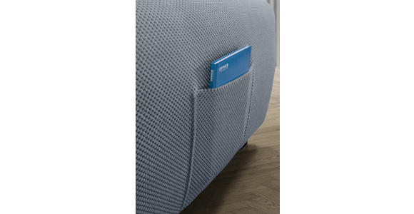 ECKSOFA  in Plüsch Blaugrau  - Blaugrau/Schwarz, KONVENTIONELL, Kunststoff/Textil (175/249cm) - Carryhome