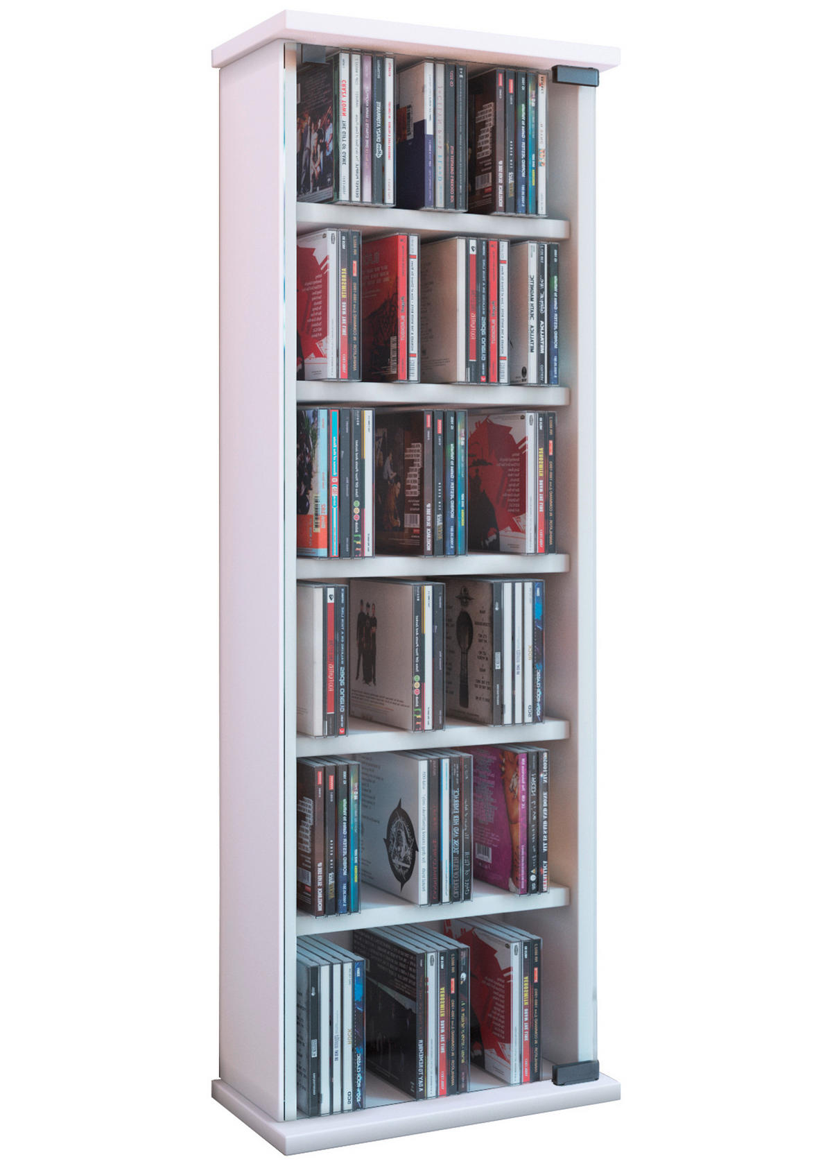 CD-Regal in Weiß - Weiss, Konventionell, Glas/Holzwerkstoff (31/92/18cm) - MID.YOU