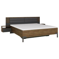 SÄNGSYSTEM 180/200 cm  i mörkgrå, mörk ek   - mörkgrå/mörk ek, Modern, trämaterial/textil (180/200cm) - Rauch Möbel
