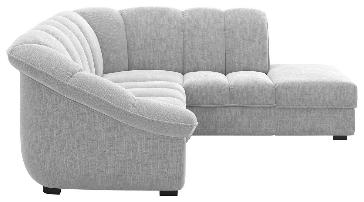 ECKSOFA Hellgrau Chenille Bettkasten, Schlaffunktion, Rücken echt  - Hellgrau/Schwarz, KONVENTIONELL, Kunststoff/Textil (260/222cm) - Welnova