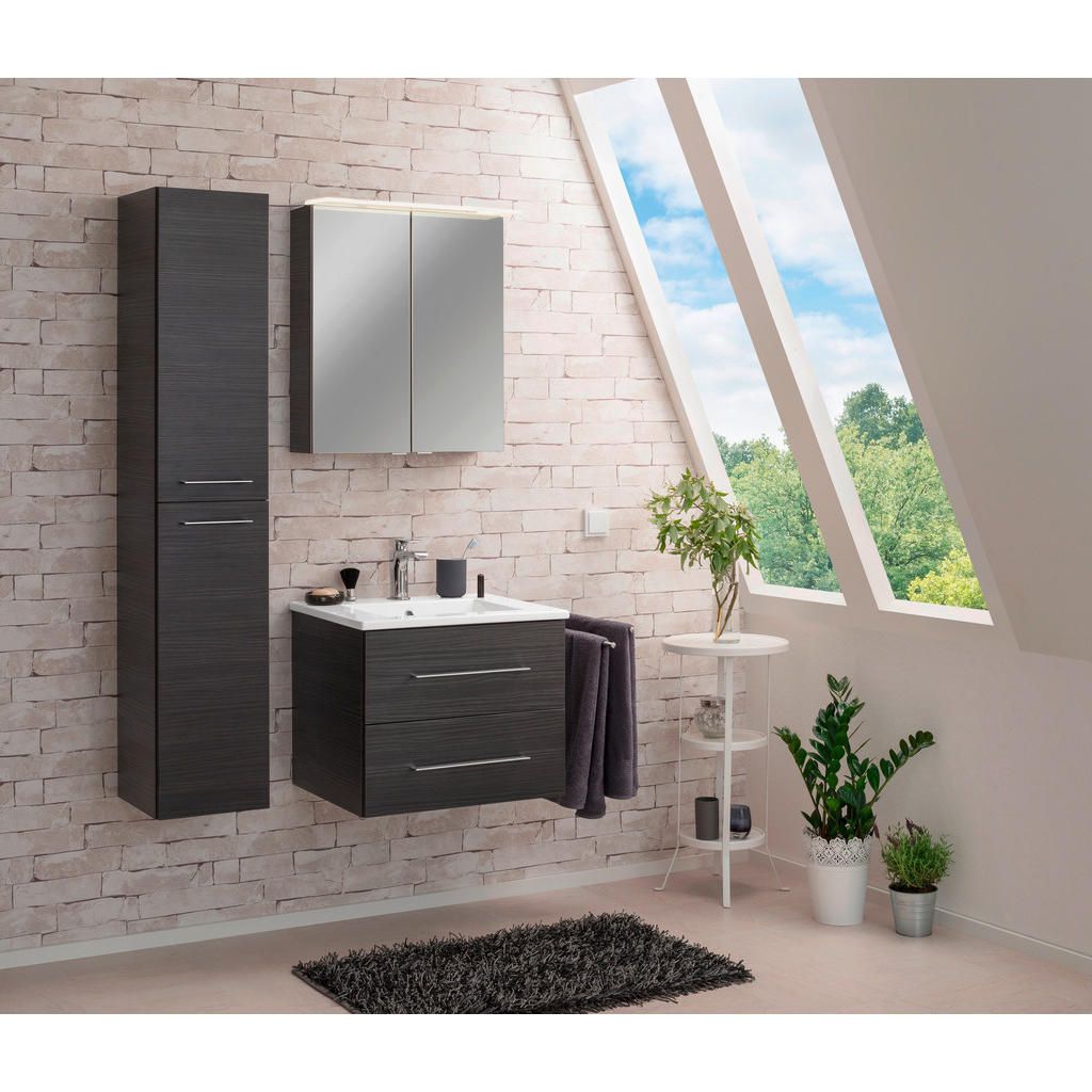 Thumbnail - Mid.you Hochschrank, Dunkelbraun, Glas, 4 Fächer, links montierbar, rechts montierbar, 30x159x32 cm, hängend, Badezimmer...