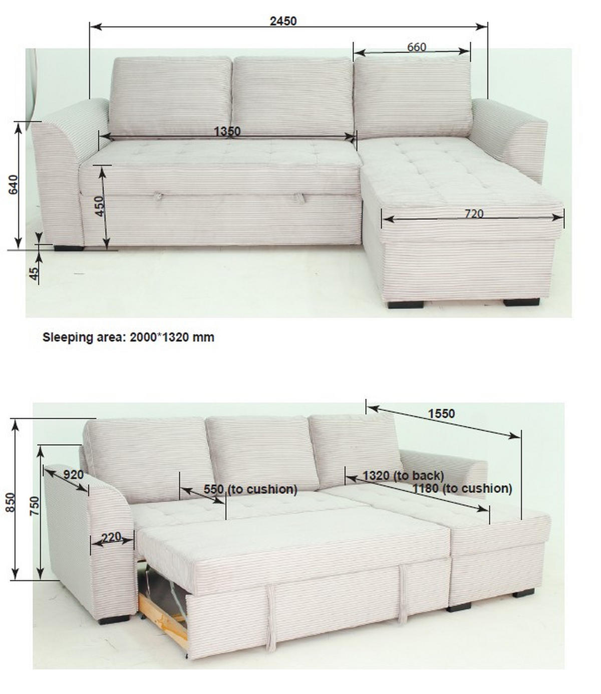 ECKSOFA Webstoff Petrol  - Petrol/Schwarz, Design, Kunststoff/Textil (155/243cm) - Xora