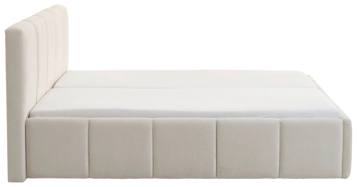 POLSTERBETT 180/200 cm  in Beige  - Beige/Schwarz, Design, Holz/Textil (180/200cm) - Xora