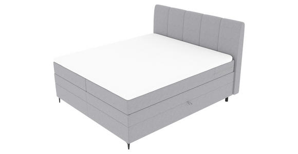 BOXSPRINGBETT 180/200 cm  in Hellgrau  - Hellgrau/Schwarz, KONVENTIONELL, Textil/Metall (180/200cm) - Carryhome