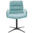 ARMLEHNSTUHL  in Cord  - Petrol/Schwarz, Design, Textil/Metall (61/88/66cm) - Dieter Knoll