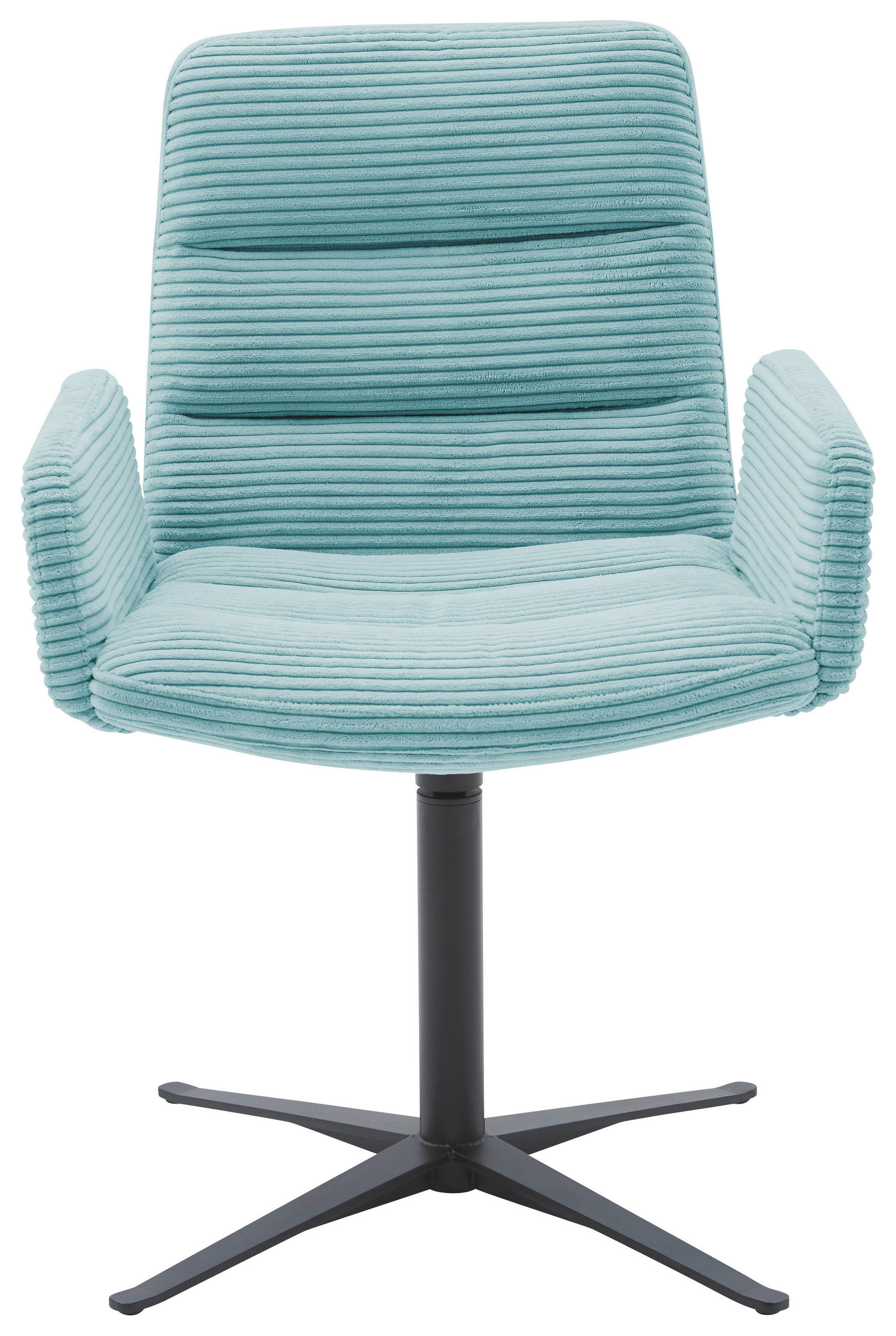 ARMLEHNSTUHL  in Cord  - Petrol/Schwarz, Design, Textil/Metall (61/88/66cm) - Dieter Knoll