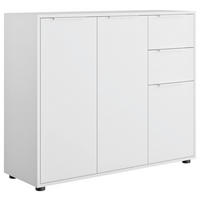 KOMMODE  in 106,7/87/35,3 cm  - Weiß Hochglanz/Schwarz, Design, Holzwerkstoff/Kunststoff (106,7/87/35,3cm) - Carryhome