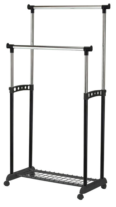 CUIER MOBIL CU RAFT PANTOFI in negru, culoare crom 85/100-178/43 cm   - culoare crom/negru, Basics, plastic/metal (85/100-178/43cm) - Boxxx