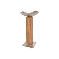 DEKOSÄULE  - Silberfarben/Braun, KONVENTIONELL, Holz/Metall (50/90/50cm)