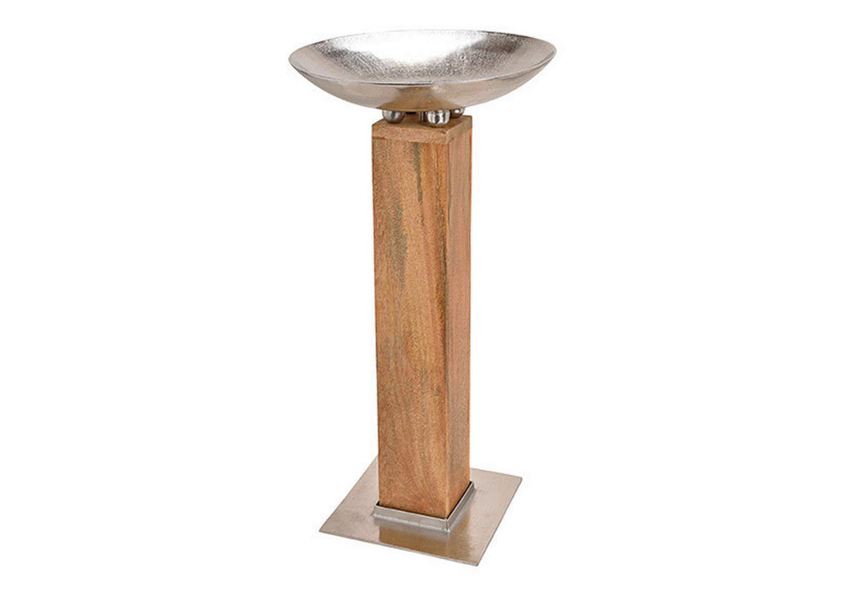 DEKOSÄULE  - Silberfarben/Braun, KONVENTIONELL, Holz/Metall (50/90/50cm)