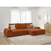 ECKSCHLAFSOFA EVEREST  mit Rücken echt, Armteil links, Armteil rechts Struktur Orange  - Schwarz/Orange, MODERN, Kunststoff/Textil (318/180cm) - Livetastic