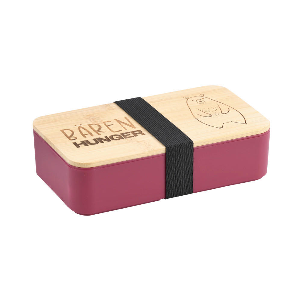 LUNCHBOX - Hellbraun/Pink, Basics, Naturmaterialien (18.5/10.5/5cm) - Kesper