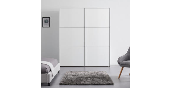 SCHWEBETÜRENSCHRANK 200/222/68 cm 2-türig  - Alufarben/Weiß, Holzwerkstoff/Metall (200/222/68cm) - Moderano