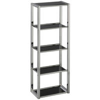 WANDREGAL Schwarz, Edelstahlfarben  - Edelstahlfarben/Schwarz, Design, Glas/Metall (30/82/17cm)