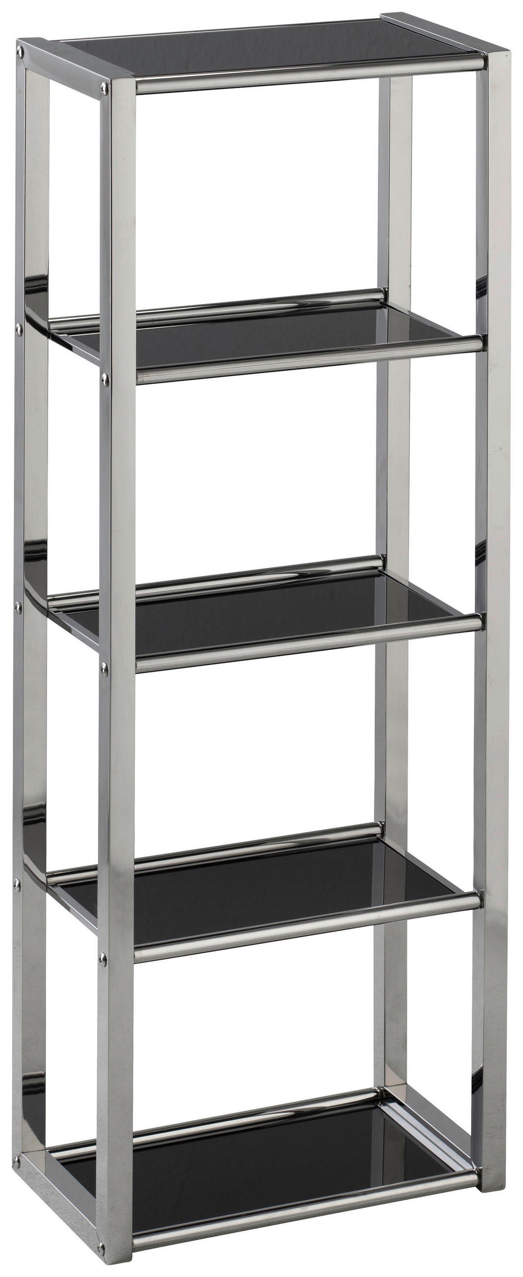 WANDREGAL Schwarz, Edelstahlfarben  - Edelstahlfarben/Schwarz, Design, Glas/Metall (30/82/17cm)
